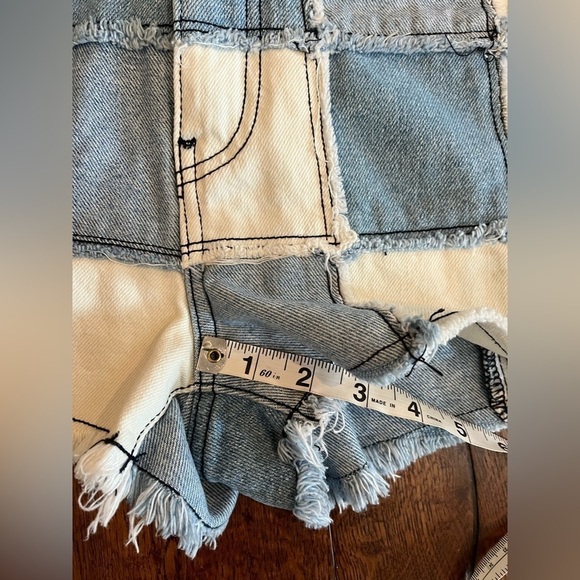 Urban Outfitters BDG Jean Shorts Women 25 Denim Patchwork Justine Boho Bohemian - Picture 7 of 10